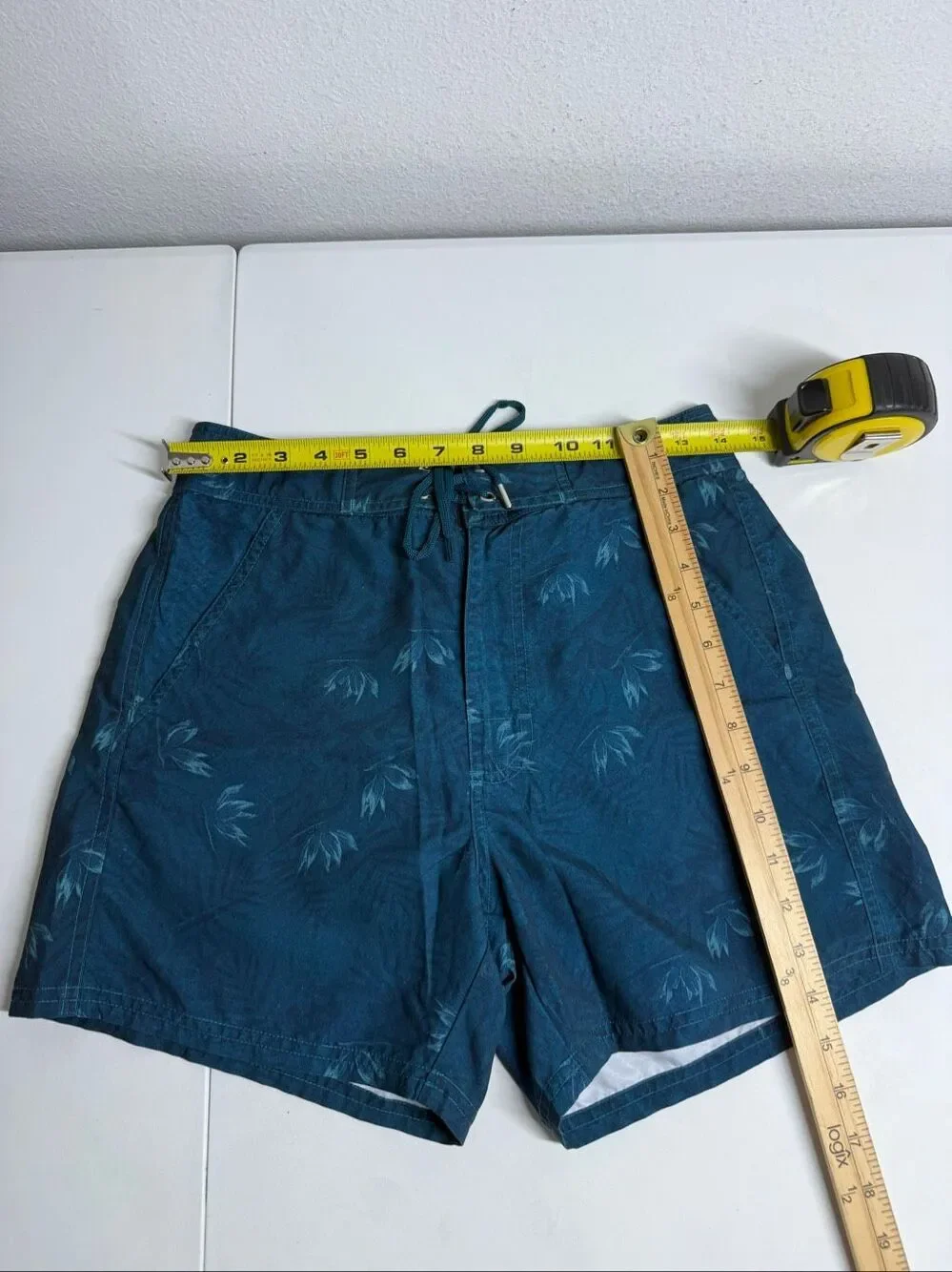 La Redoute French Youth Swim Trunks Blue Tropical Print Young Kids M